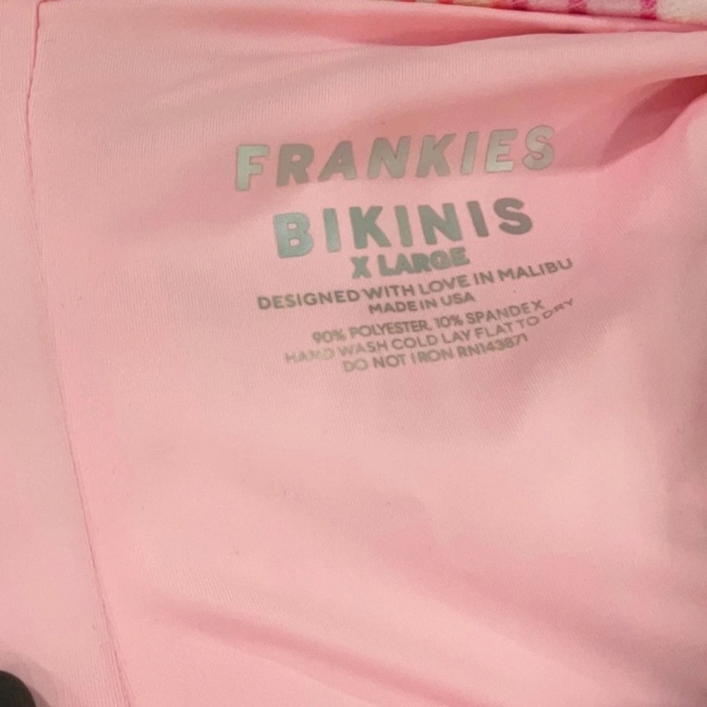 Frankies Bikinis Katarina Velvet Bikini Bottoms Solar Stripe Pink Cheeky XL NWT - Picture 4 of 7